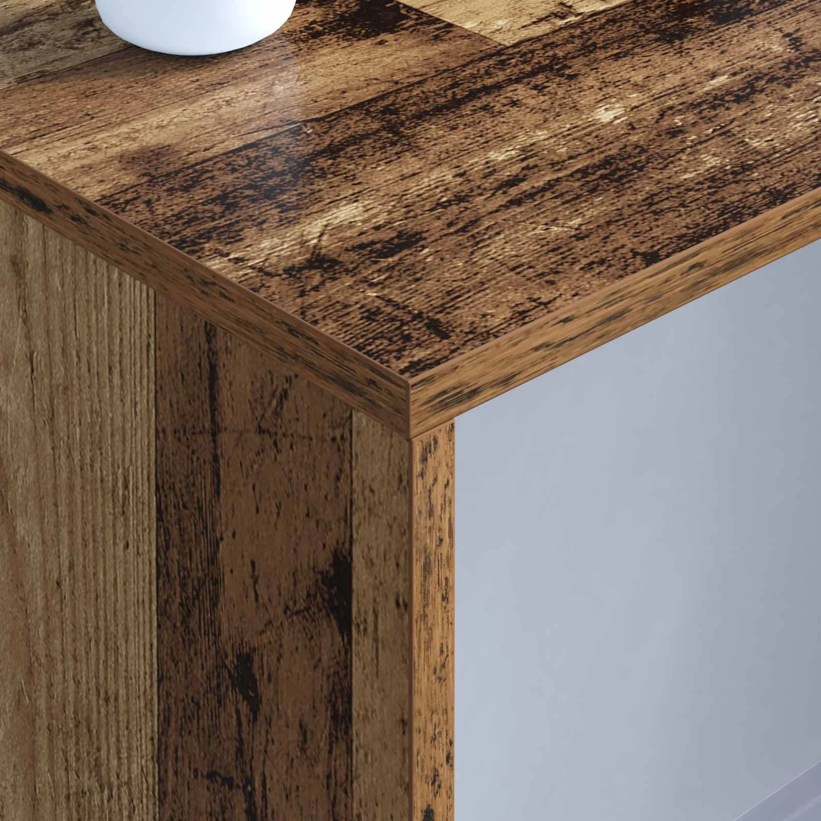 Bureau mural 100 x 45 x 30 cm bois ancien bois d'ingénierie – vue en situation