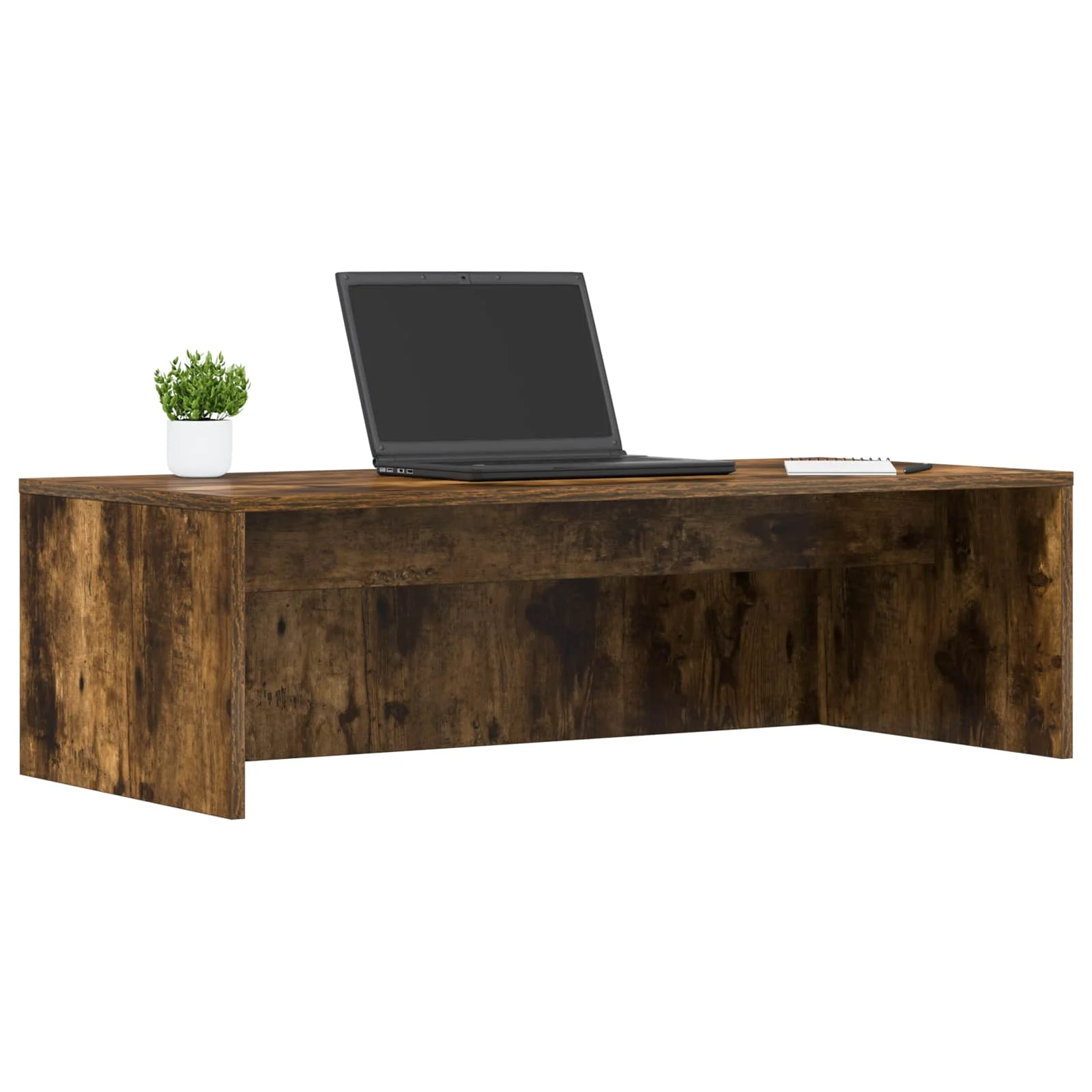 Bureau mural 100 x 45 x 30 cm chêne fumé bois d'ingénierie – vue de détail