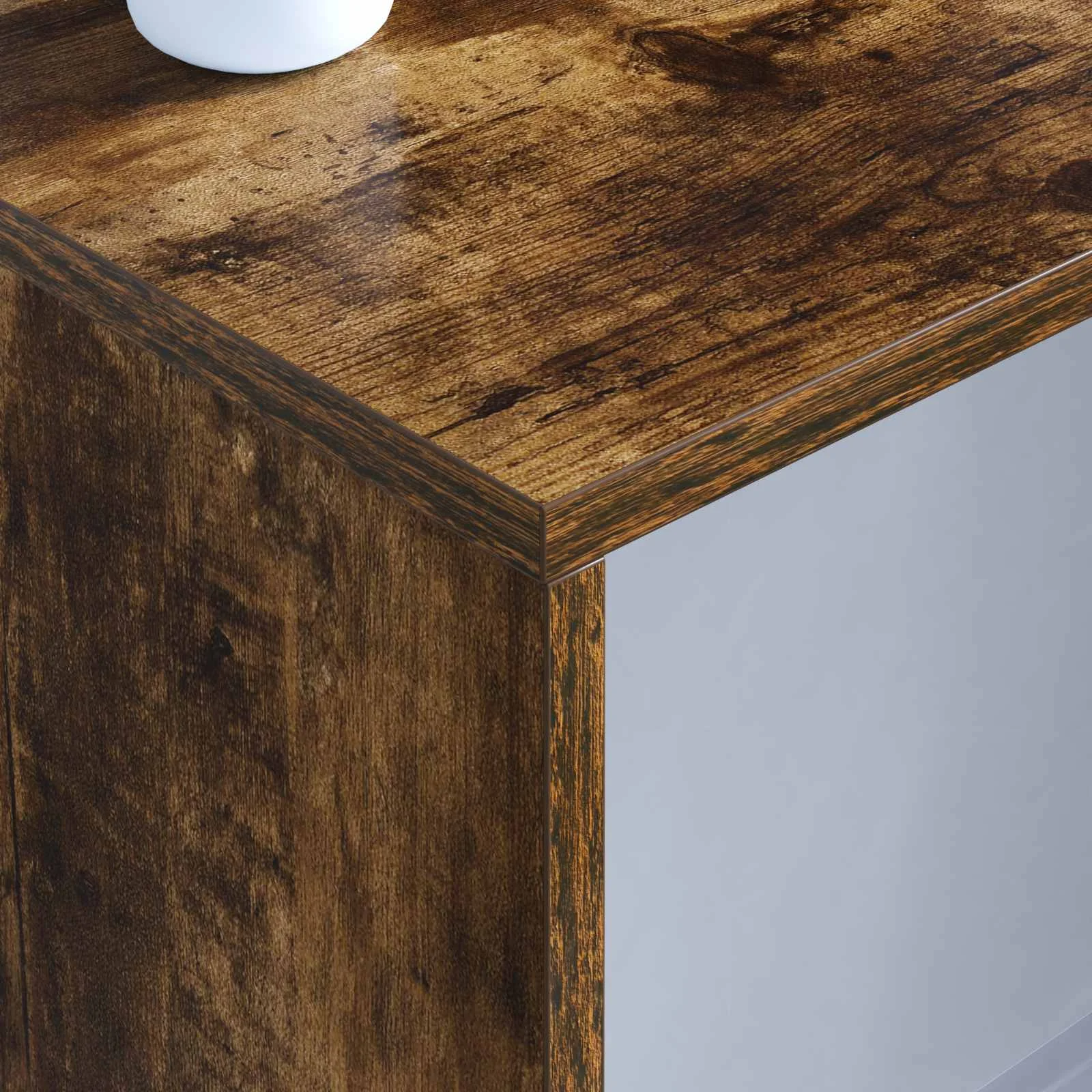 Bureau mural 100 x 45 x 30 cm chêne fumé bois d'ingénierie – vue en situation