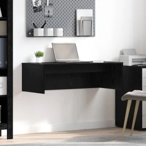 Bureau mural 100 x 45 x 30 cm chêne noir bois d'ingénierie – vue d’ensemble