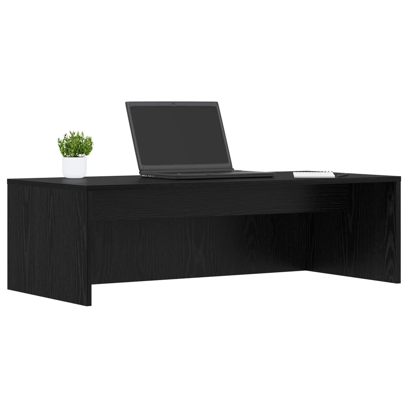 Bureau mural 100 x 45 x 30 cm chêne noir bois d'ingénierie – vue de détail