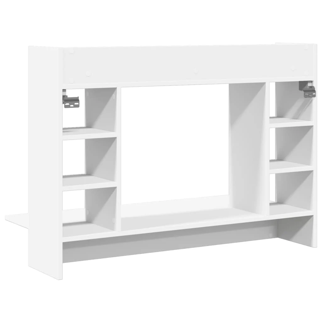 Bureau mural 105 x 48 x 75 cm blanc bois d'ingénierie – vue de dessus