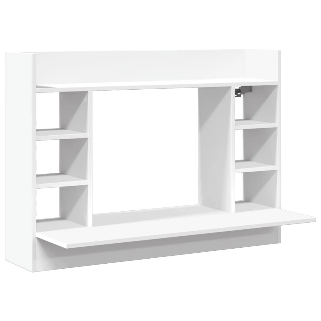 Bureau mural 105 x 48 x 75 cm blanc bois d'ingénierie – vue de côté