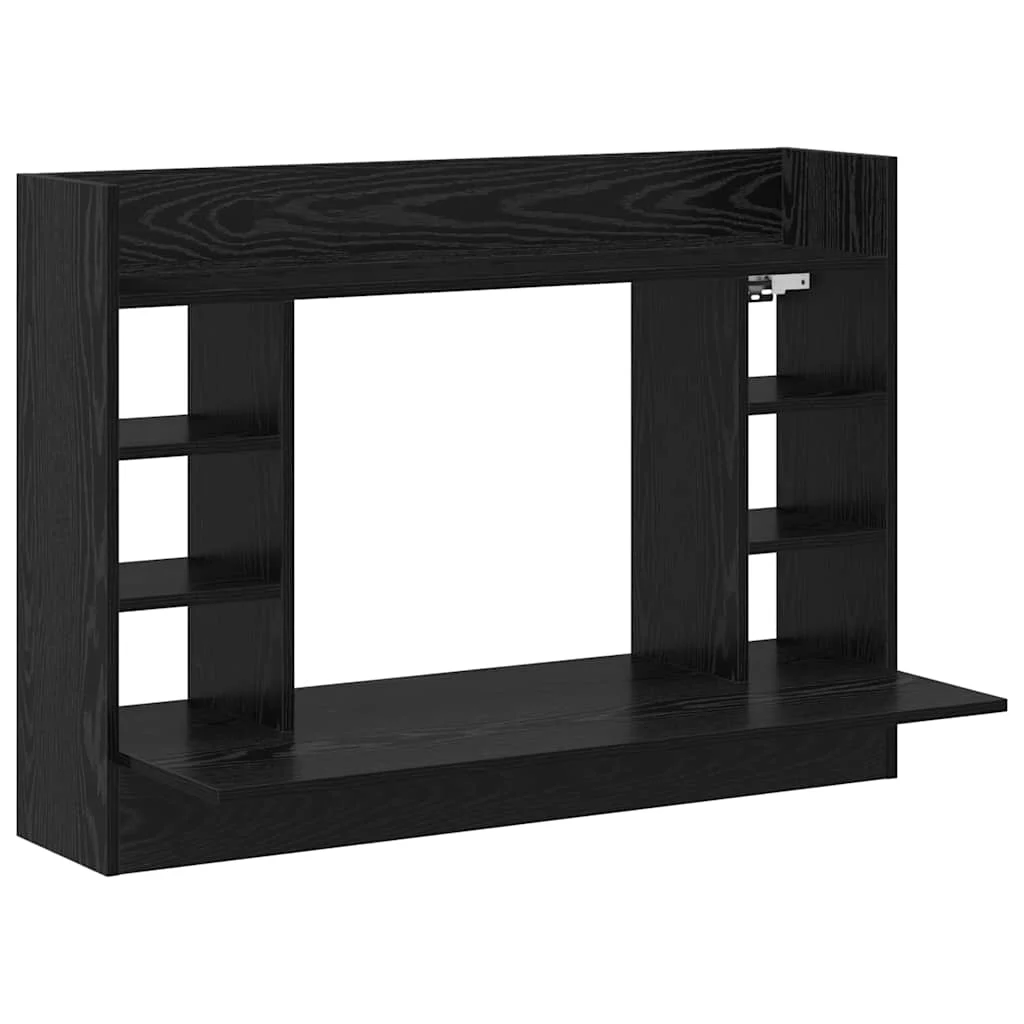 Bureau mural 105 x 48 x 75 cm bois ancien bois d'ingénierie – vue de côté