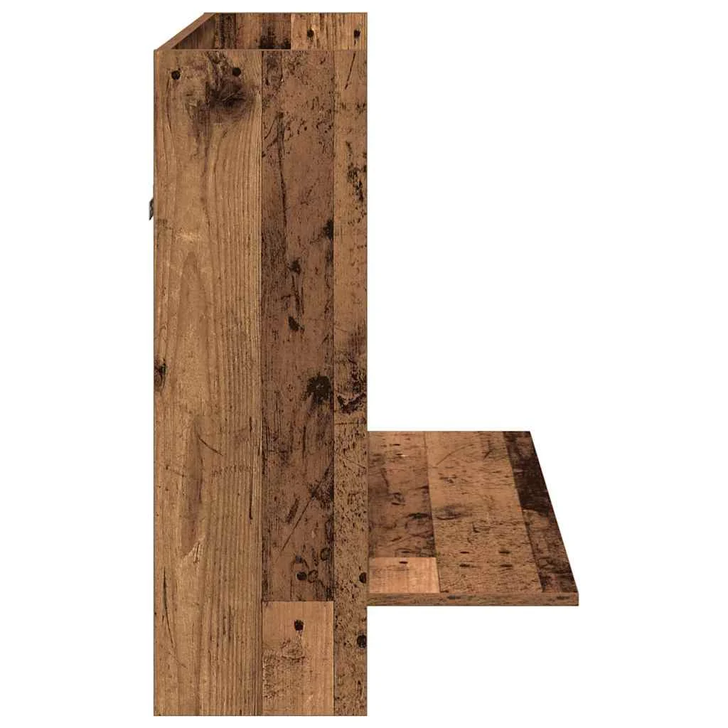 Bureau mural 105 x 48 x 75 cm chêne artisanal bois d'ingénierie – vue de dos