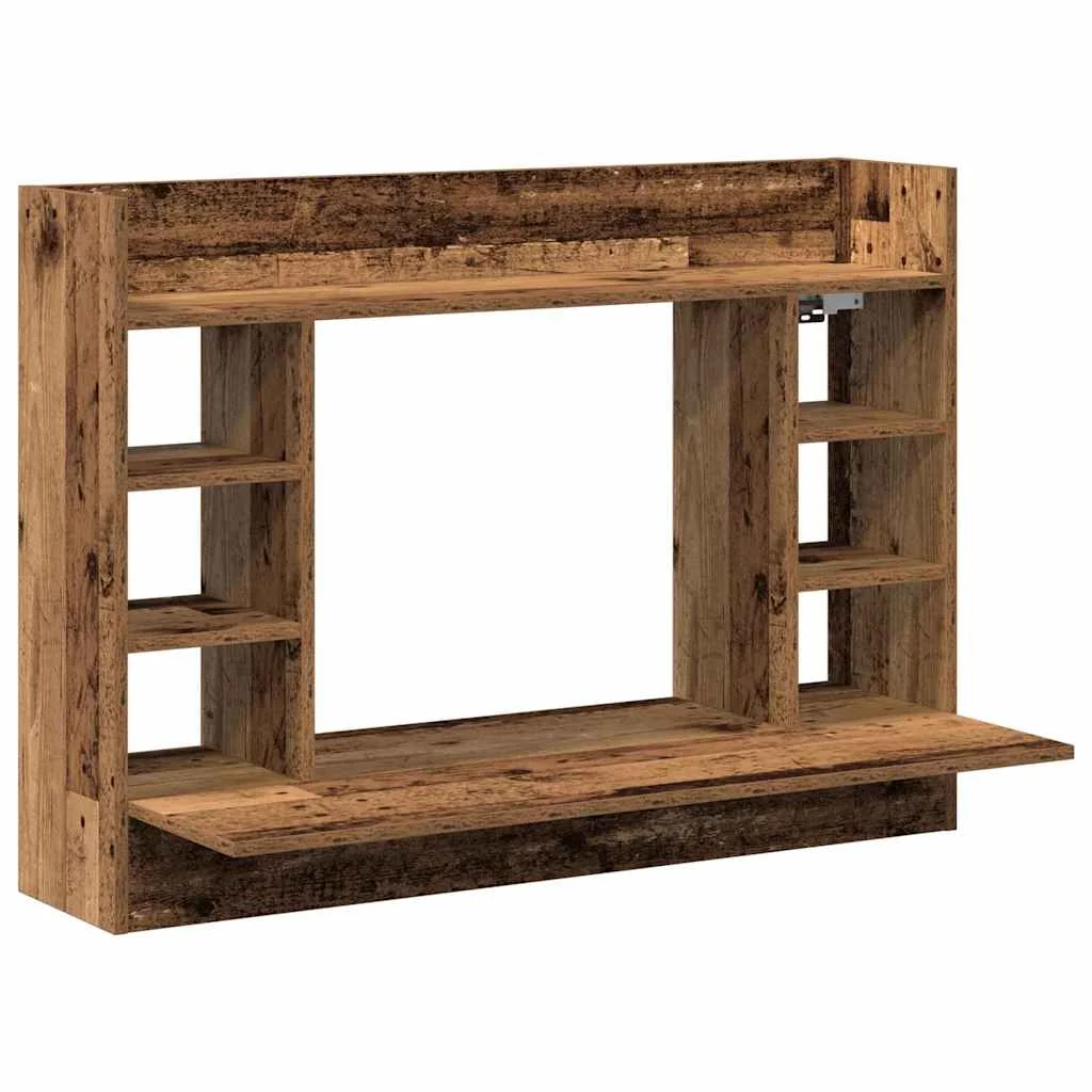 Bureau mural 105 x 48 x 75 cm chêne artisanal bois d'ingénierie – vue de côté