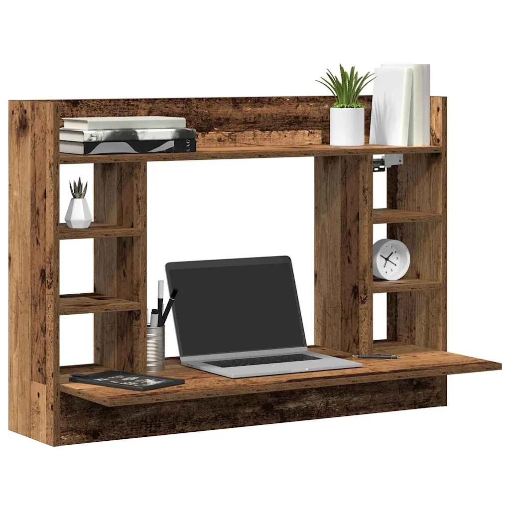 Bureau mural 105 x 48 x 75 cm chêne artisanal bois d'ingénierie – vue de détail
