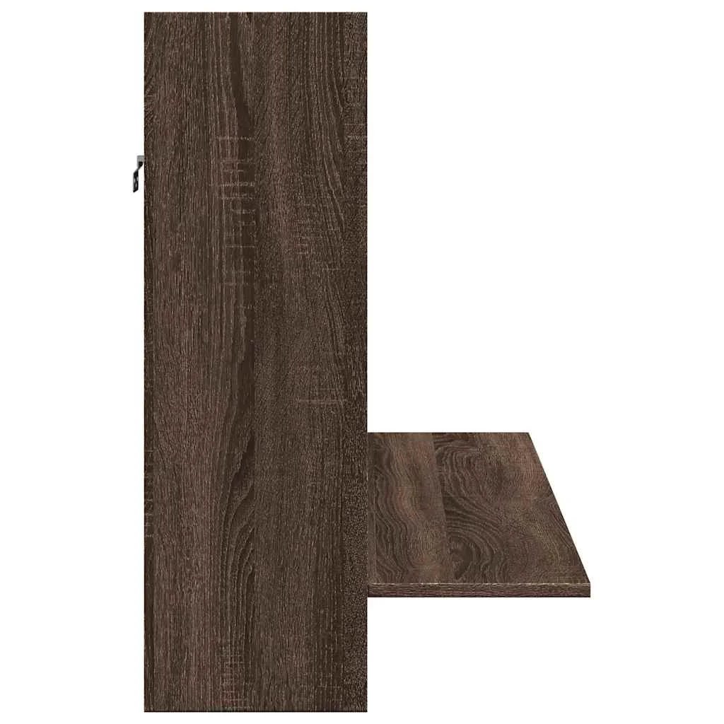 Bureau mural 105 x 48 x 75 cm chêne marron bois d'ingénierie – vue de dos