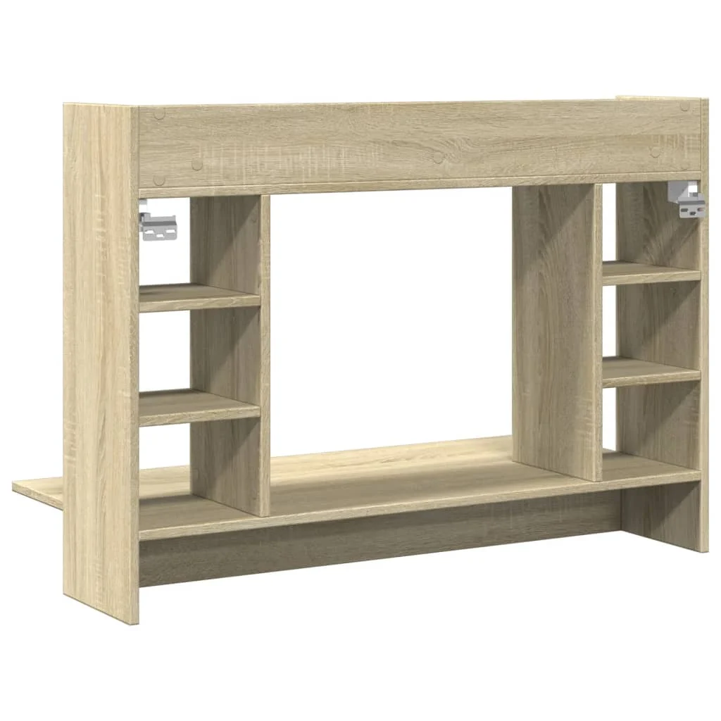 Bureau mural 105 x 48 x 75 cm chêne sonoma bois d'ingénierie – vue de dessus