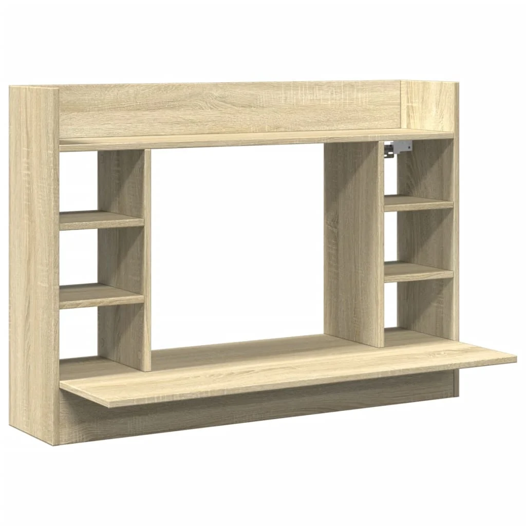 Bureau mural 105 x 48 x 75 cm chêne sonoma bois d'ingénierie – vue de côté