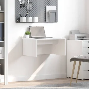 Bureau mural 60 x 45 x 30 cm blanc bois d'ingénierie – vue d’ensemble