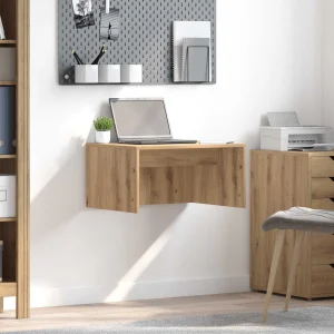 Bureau mural 60 x 45 x 30 cm chêne artisanal bois d'ingénierie – vue d’ensemble