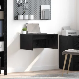 Bureau mural 60 x 45 x 30 cm chêne noir bois d'ingénierie – vue d’ensemble