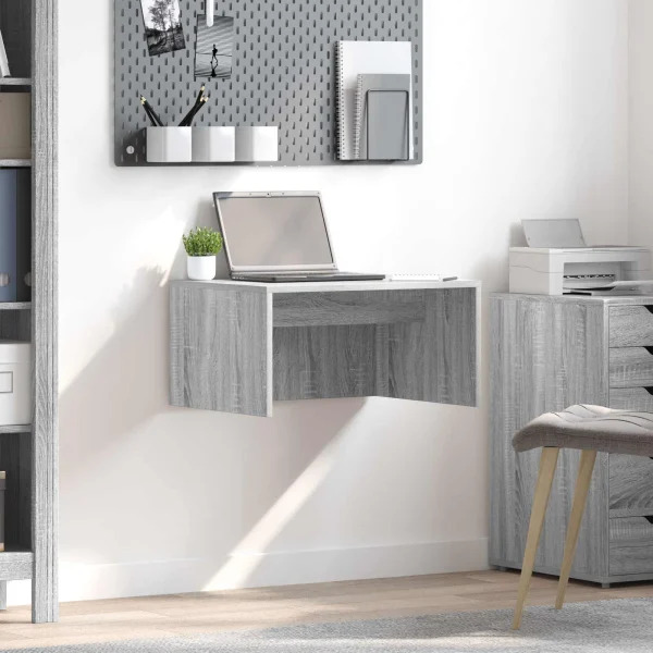 Bureau mural 60 x 45 x 30 cm sonoma gris bois d'ingénierie – vue d’ensemble
