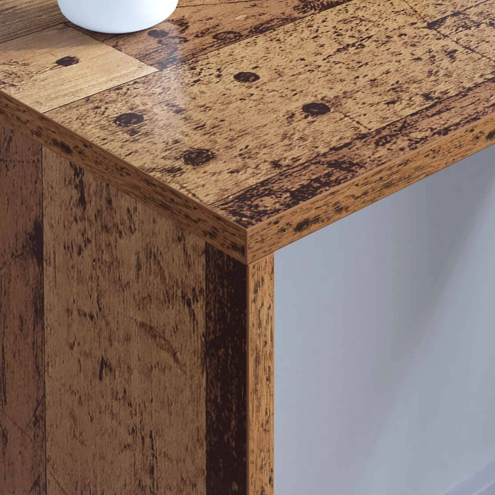 Bureau mural 80 x 45 x 30 cm bois ancien bois d'ingénierie – vue en situation