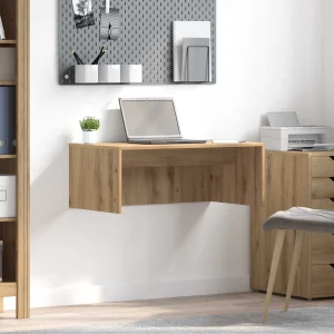 Bureau mural 80 x 45 x 30 cm chêne artisanal bois d'ingénierie – vue d’ensemble