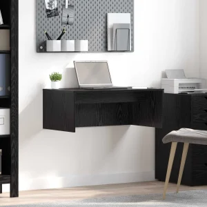 Bureau mural 80 x 45 x 30 cm chêne noir bois d'ingénierie – vue d’ensemble