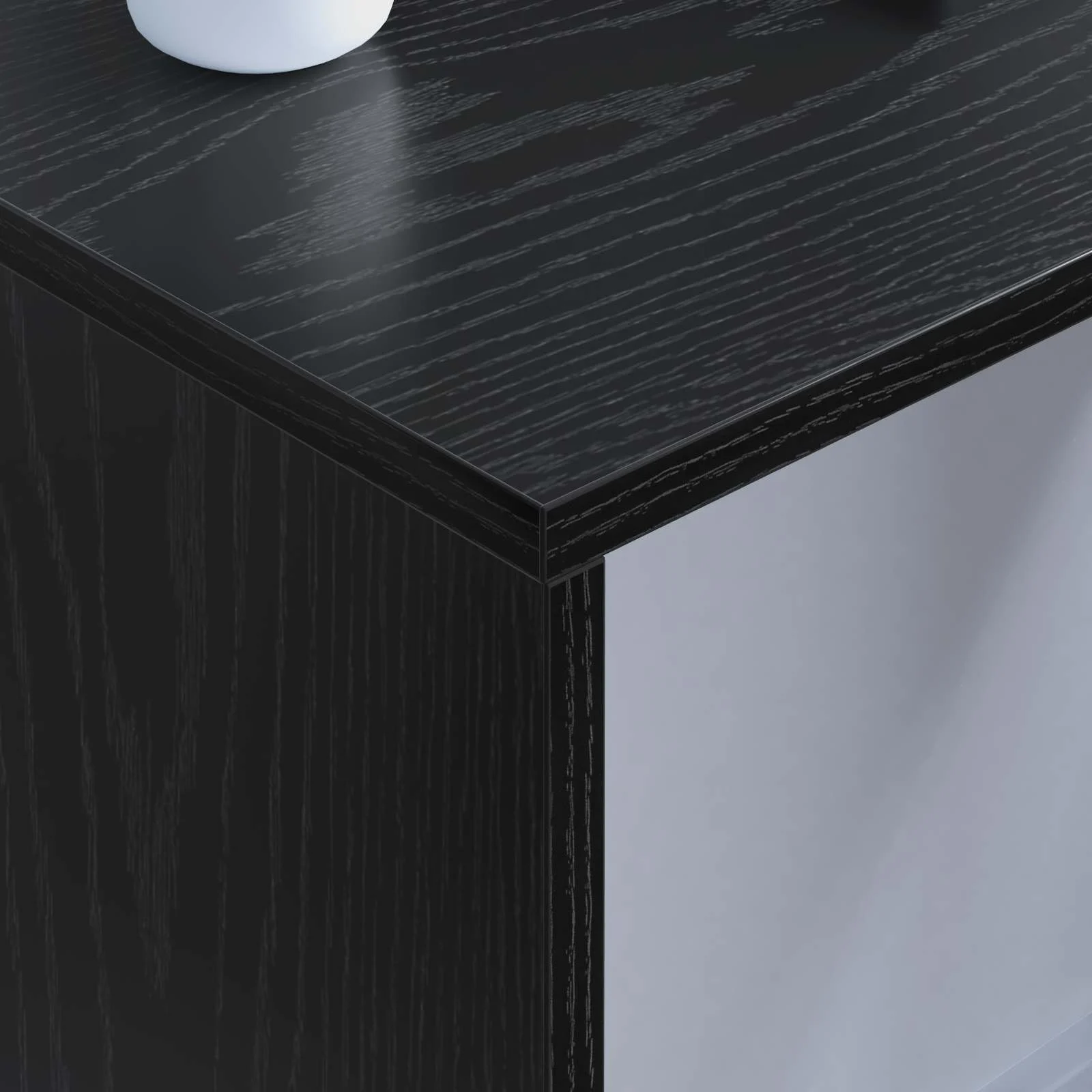 Bureau mural 80 x 45 x 30 cm chêne noir bois d'ingénierie – vue en situation