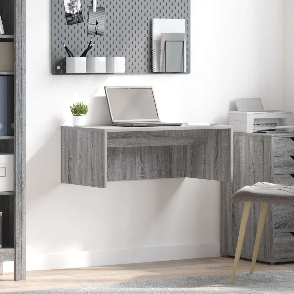 Bureau mural 80 x 45 x 30 cm sonoma gris bois d'ingénierie – vue d’ensemble
