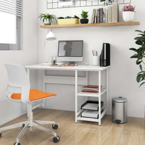 Bureau d'ordinateur 105 x 50 x 72 cm blanc mdf – vue d’ensemble