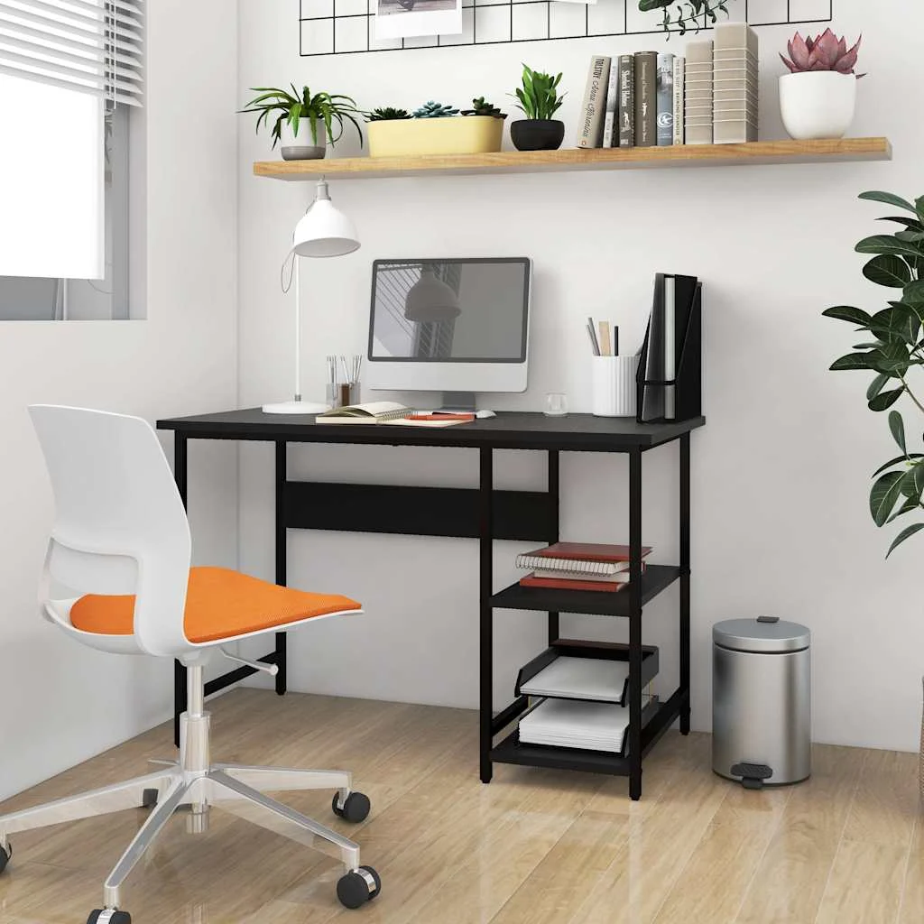 Bureau d'ordinateur 105 x 50 x 72 cm noir mdf – vue d’ensemble