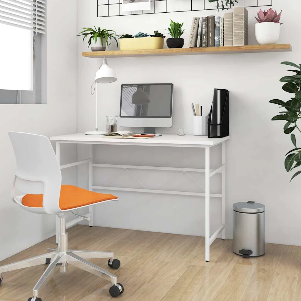 Bureau d'ordinateur 105 x 55 x 72 cm blanc mdf – vue d’ensemble