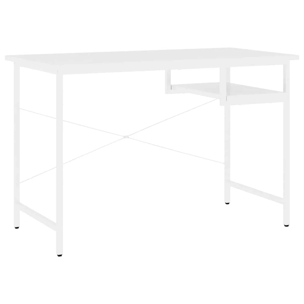 Bureau d'ordinateur 105 x 55 x 72 cm blanc mdf – modèle 2 – vue de côté