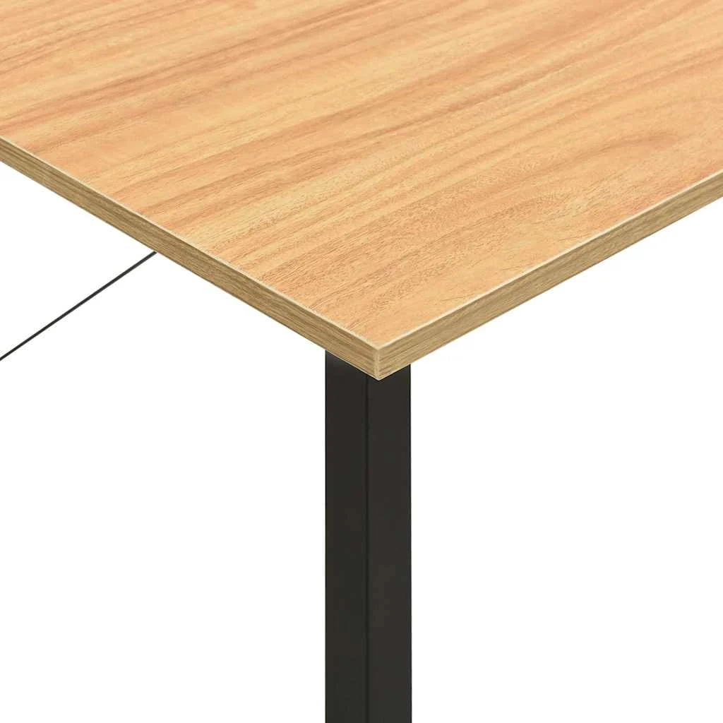 Bureau d'ordinateur 105 x 55 x 72 cm noir et chêne clair mdf – vue de dos