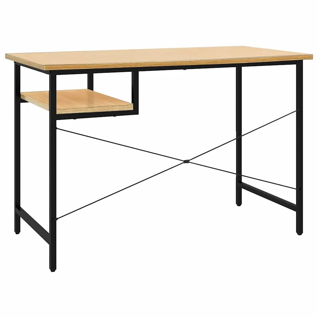 Bureau d'ordinateur 105 x 55 x 72 cm noir et chêne clair mdf – vue en situation