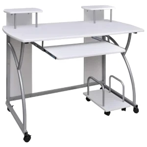 Bureau d'ordinateur 110 x 52 x 88,5 cm blanc bois d'ingénierie – vue d’ensemble