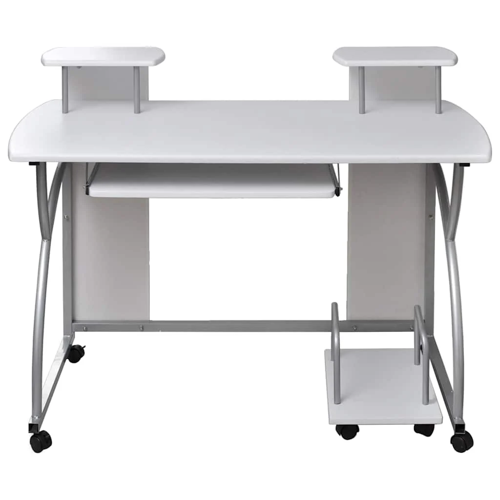 Bureau d'ordinateur 110 x 52 x 88,5 cm blanc bois d'ingénierie – vue de côté