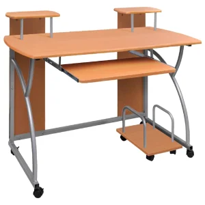 Bureau d'ordinateur 110 x 52 x 88,5 cm marron bois d'ingénierie – vue d’ensemble