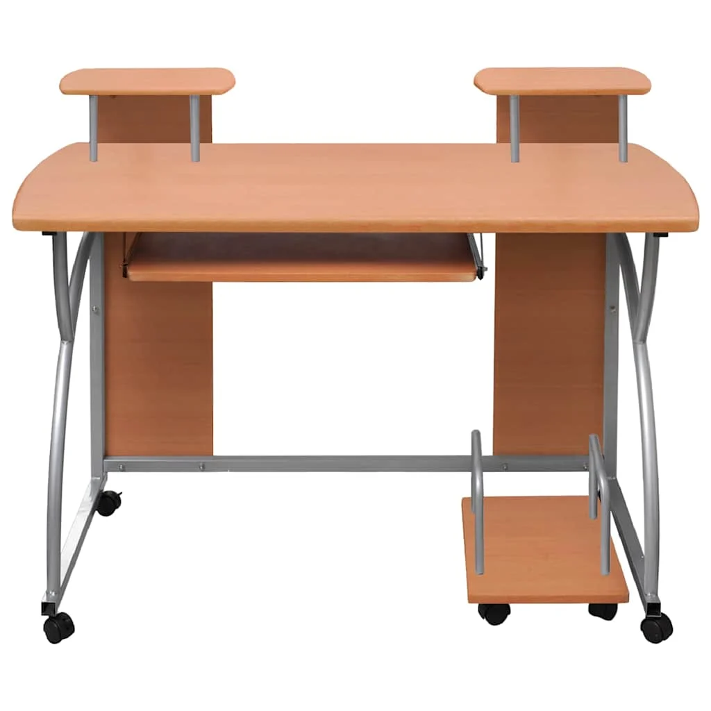 Bureau d'ordinateur 110 x 52 x 88,5 cm marron bois d'ingénierie – vue de côté