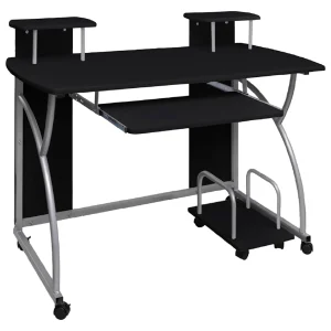 Bureau d'ordinateur 110 x 52 x 88,5 cm noir bois d'ingénierie – vue d’ensemble