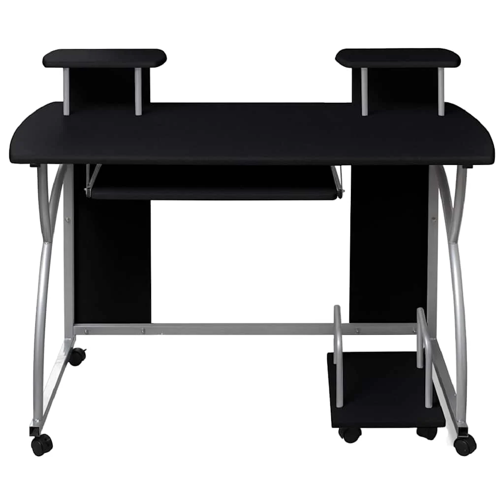 Bureau d'ordinateur 110 x 52 x 88,5 cm noir bois d'ingénierie – vue de côté