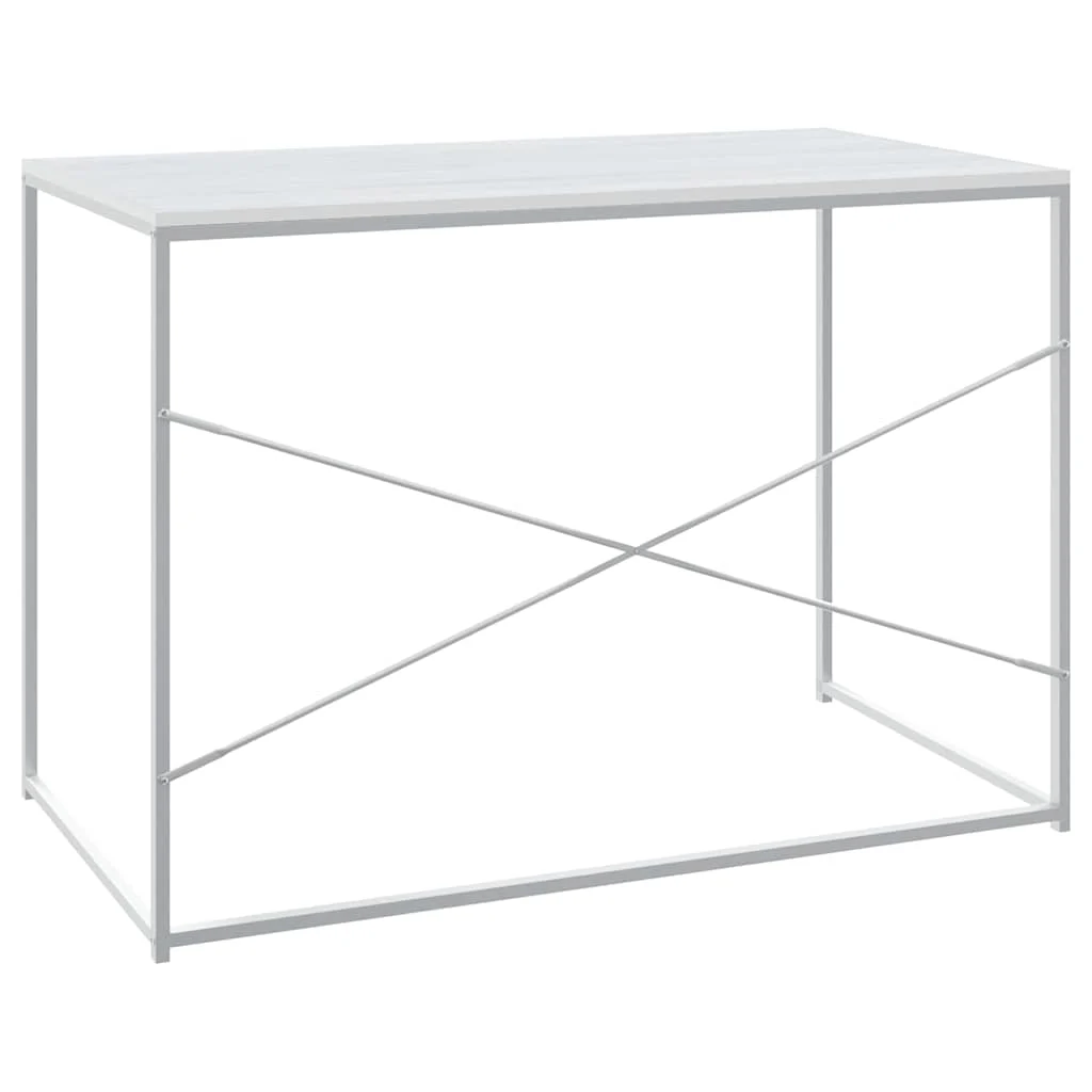 Bureau d'ordinateur 110 x 60 x 70 cm blanc bois d'ingénierie – vue de dessus