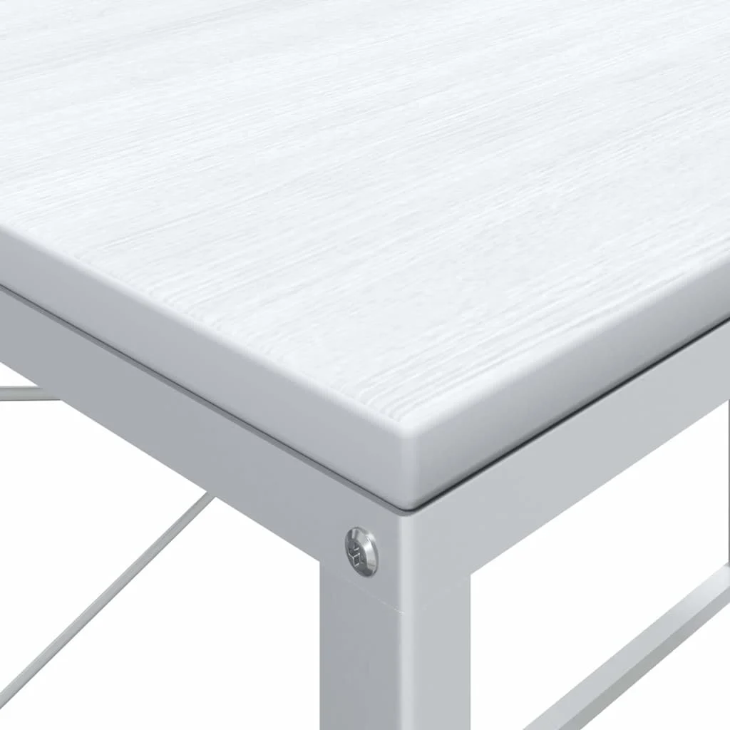Bureau d'ordinateur 110 x 60 x 70 cm blanc bois d'ingénierie – vue de dos