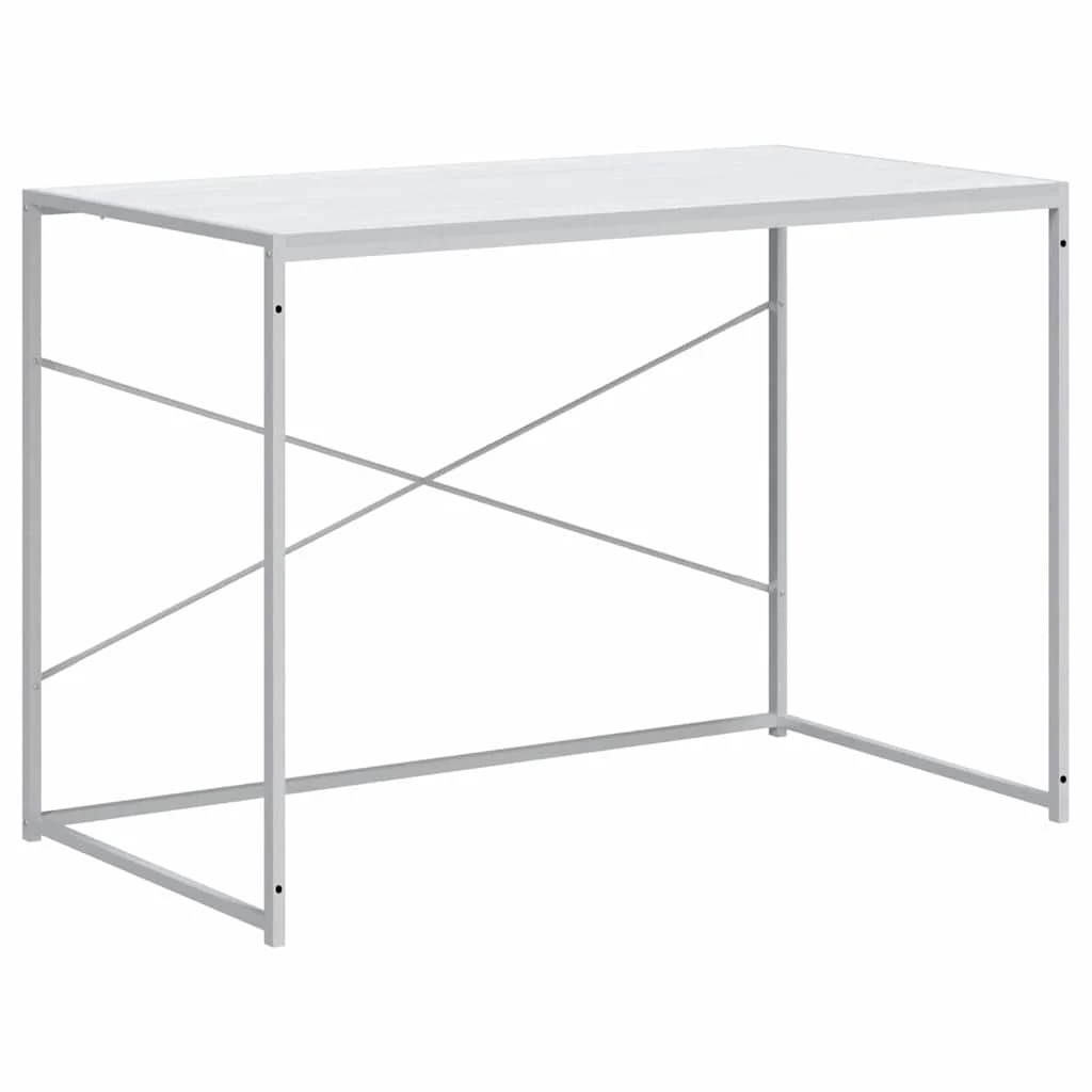Bureau d'ordinateur 110 x 60 x 70 cm blanc bois d'ingénierie – vue de côté