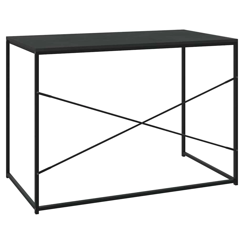 Bureau d'ordinateur 110 x 60 x 70 cm noir bois d'ingénierie – vue de dessus
