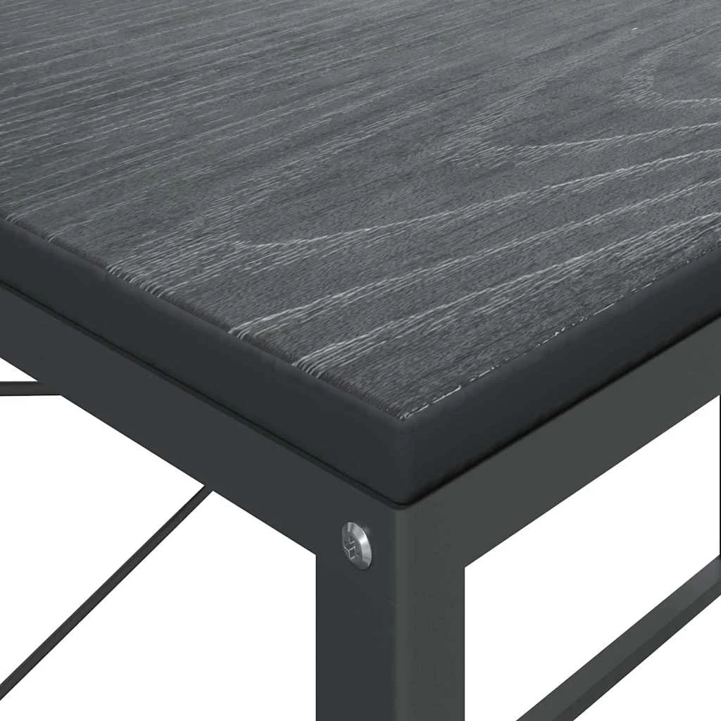 Bureau d'ordinateur 110 x 60 x 70 cm noir bois d'ingénierie – vue de dos