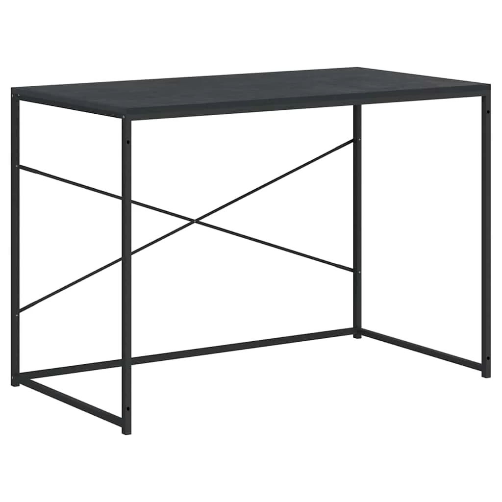 Bureau d'ordinateur 110 x 60 x 70 cm noir bois d'ingénierie – vue de côté