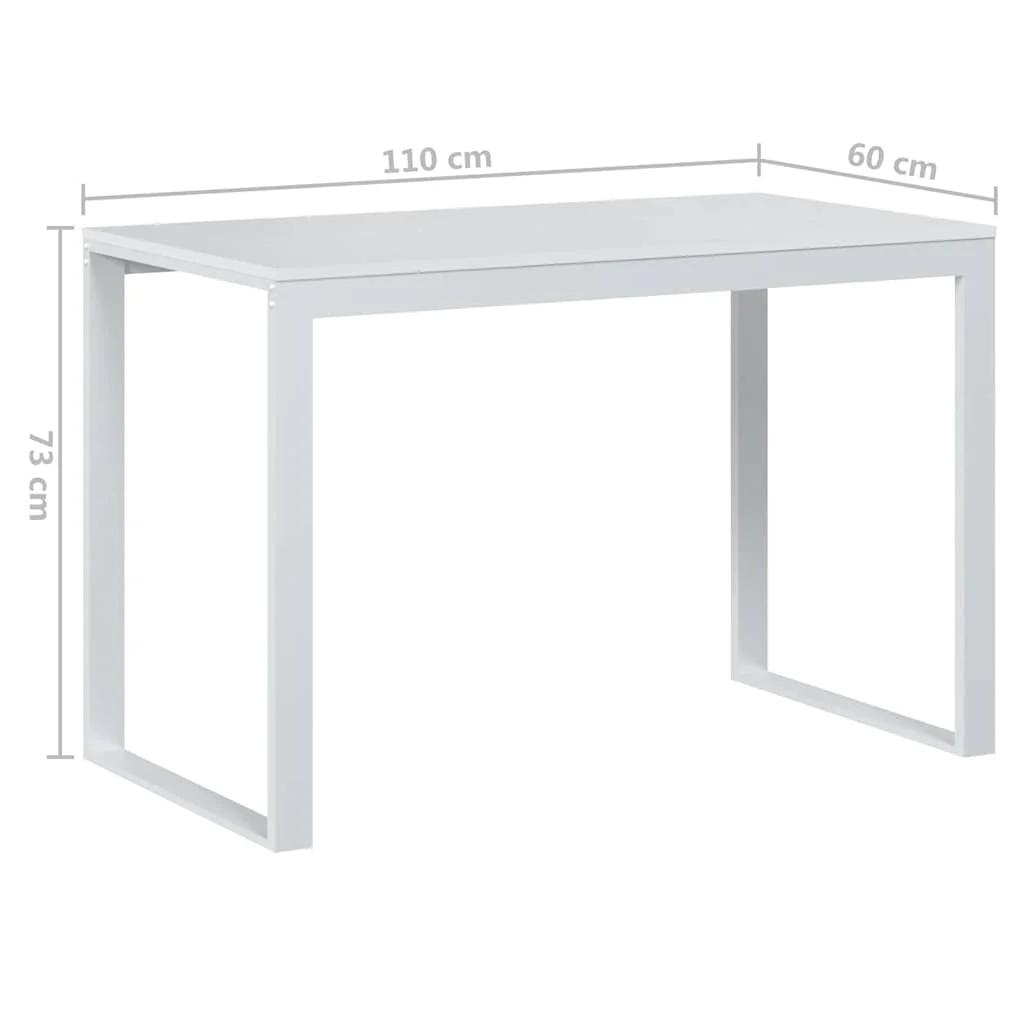Bureau d'ordinateur 110 x 60 x 73 cm blanc aggloméré – vue de dos