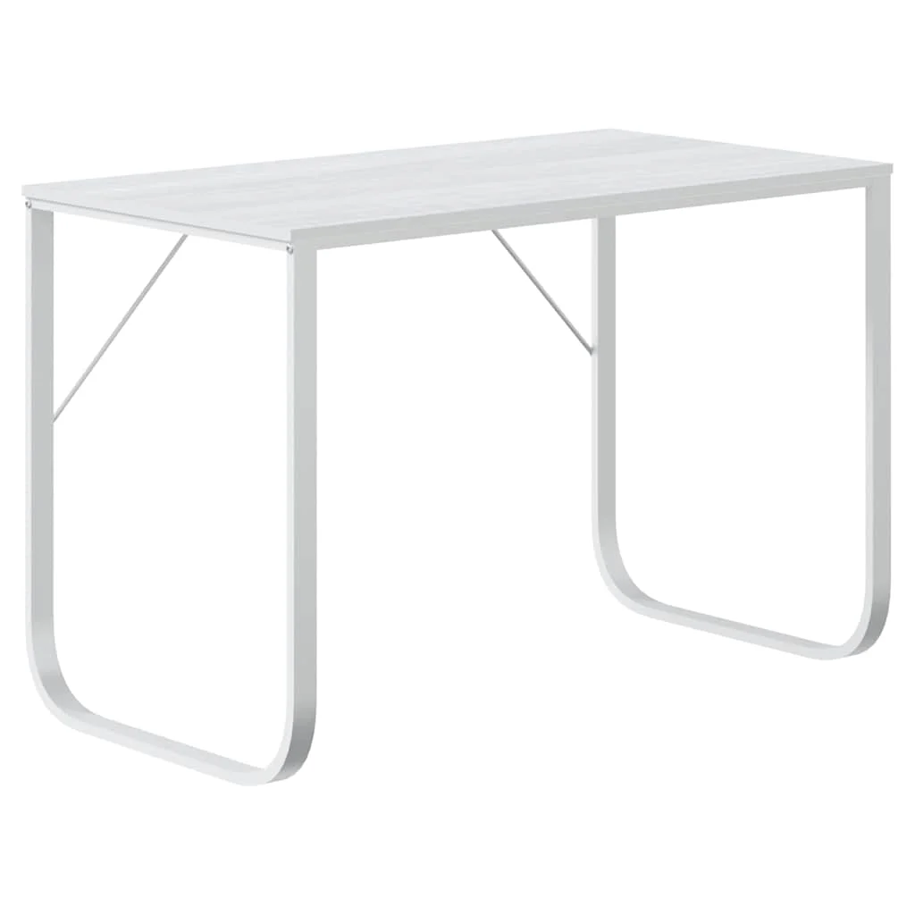 Bureau d'ordinateur 110 x 60 x 73 cm blanc aggloméré – modèle 2 – vue de côté
