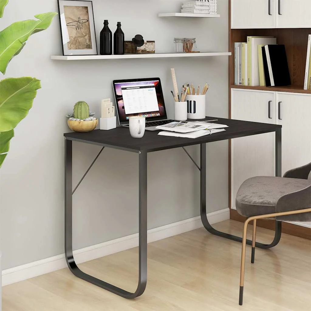 Bureau d'ordinateur 110 x 60 x 73 cm noir aggloméré – vue d’ensemble