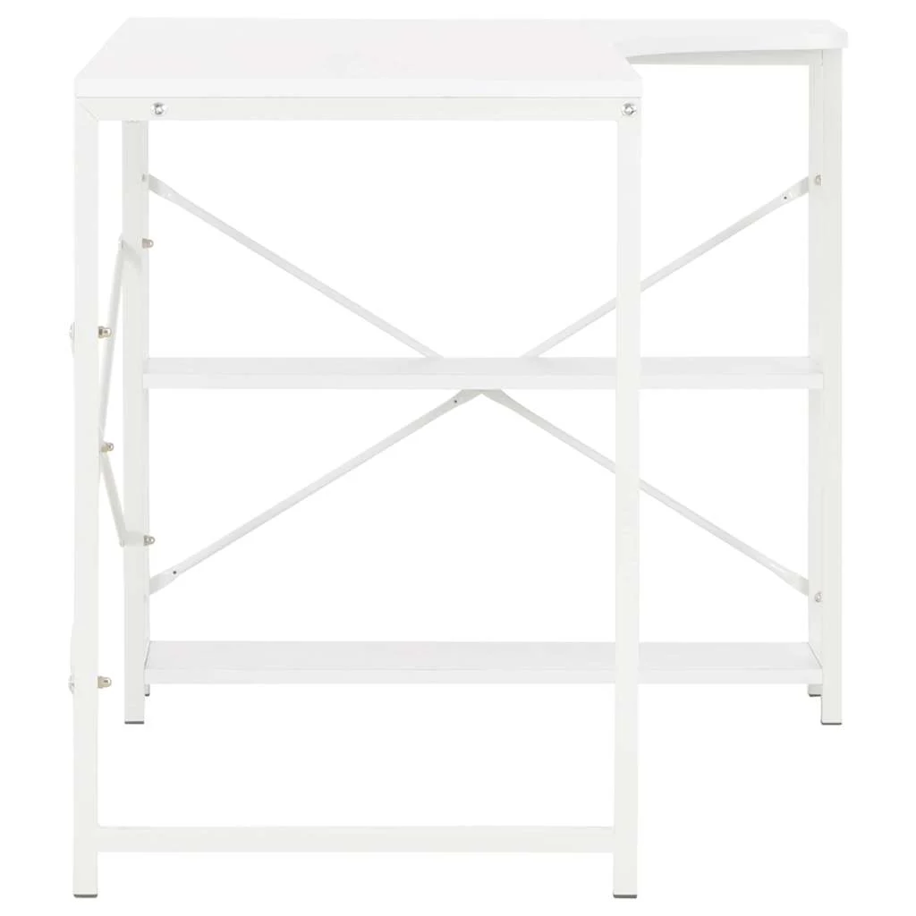 Bureau d'ordinateur 120 x 72 x 70 cm blanc bois d'ingénierie – vue de dessus