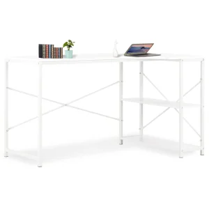 Bureau d'ordinateur 120 x 72 x 70 cm blanc bois d'ingénierie – vue d’ensemble