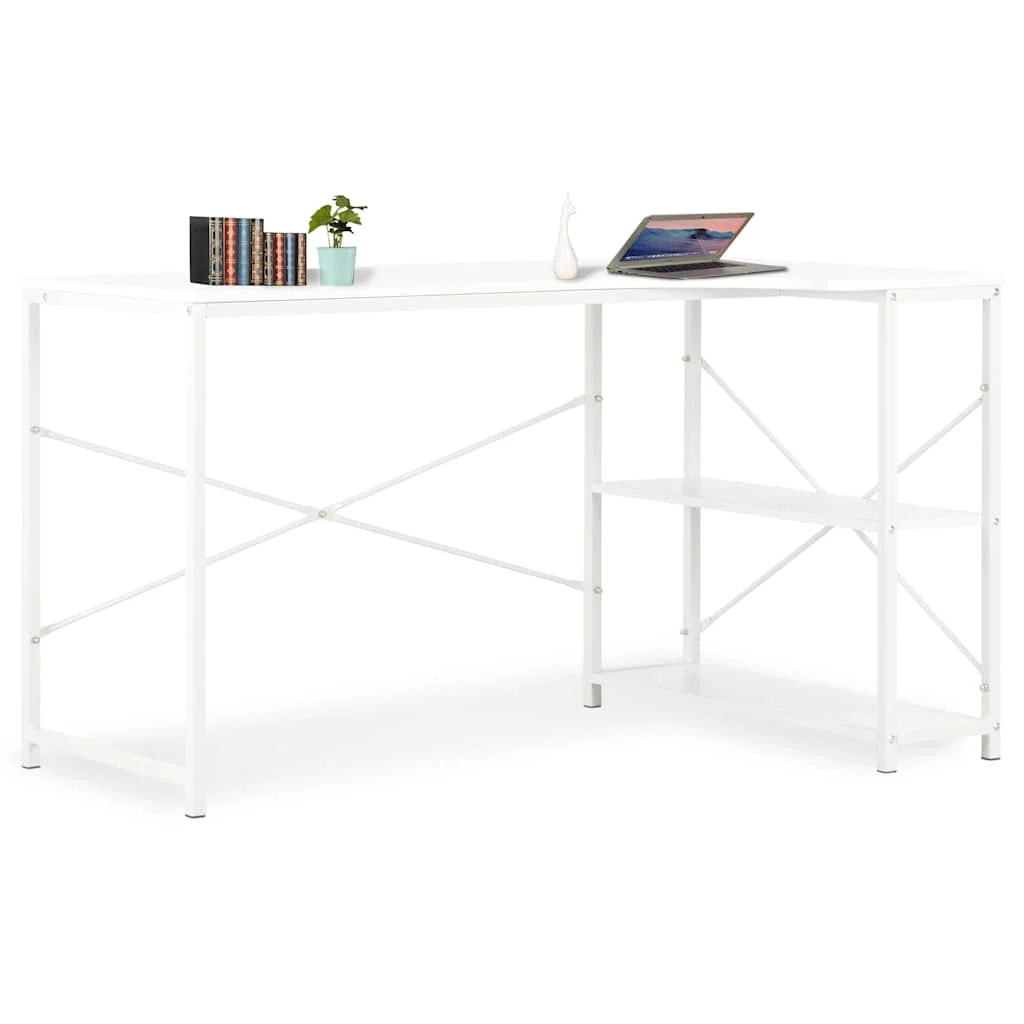 Bureau d'ordinateur 120 x 72 x 70 cm blanc bois d'ingénierie – vue d’ensemble
