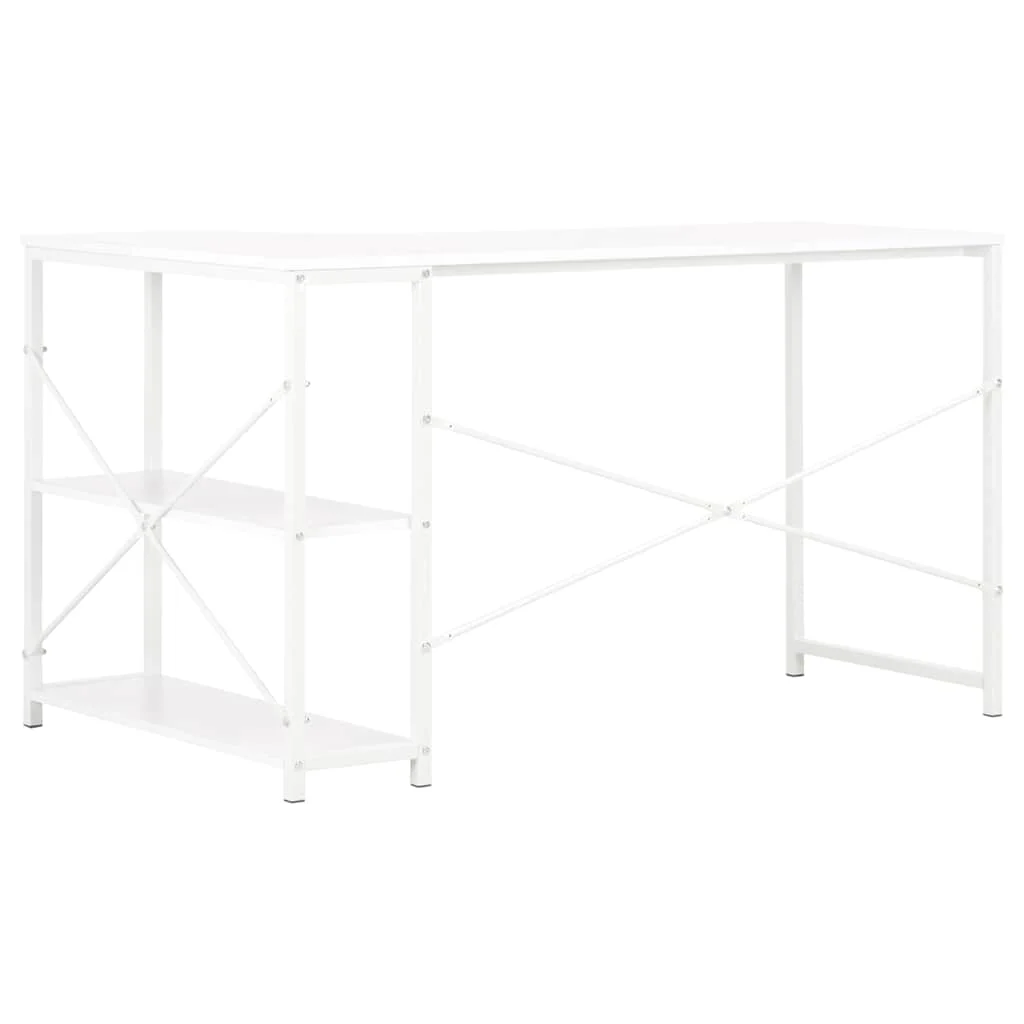 Bureau d'ordinateur 120 x 72 x 70 cm blanc bois d'ingénierie – vue en situation