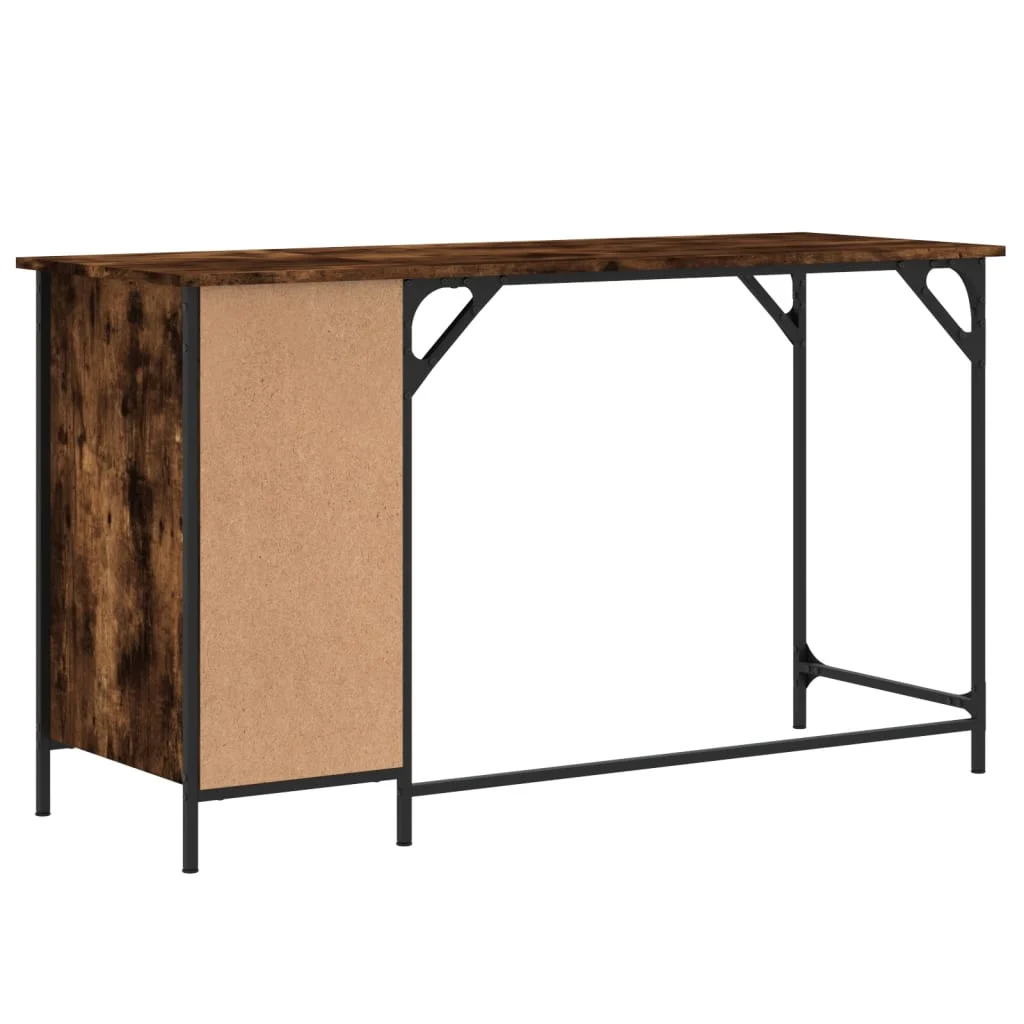 Bureau d'ordinateur 131 x 48 x 75 cm chêne fumé bois d'ingénierie – vue de dessus