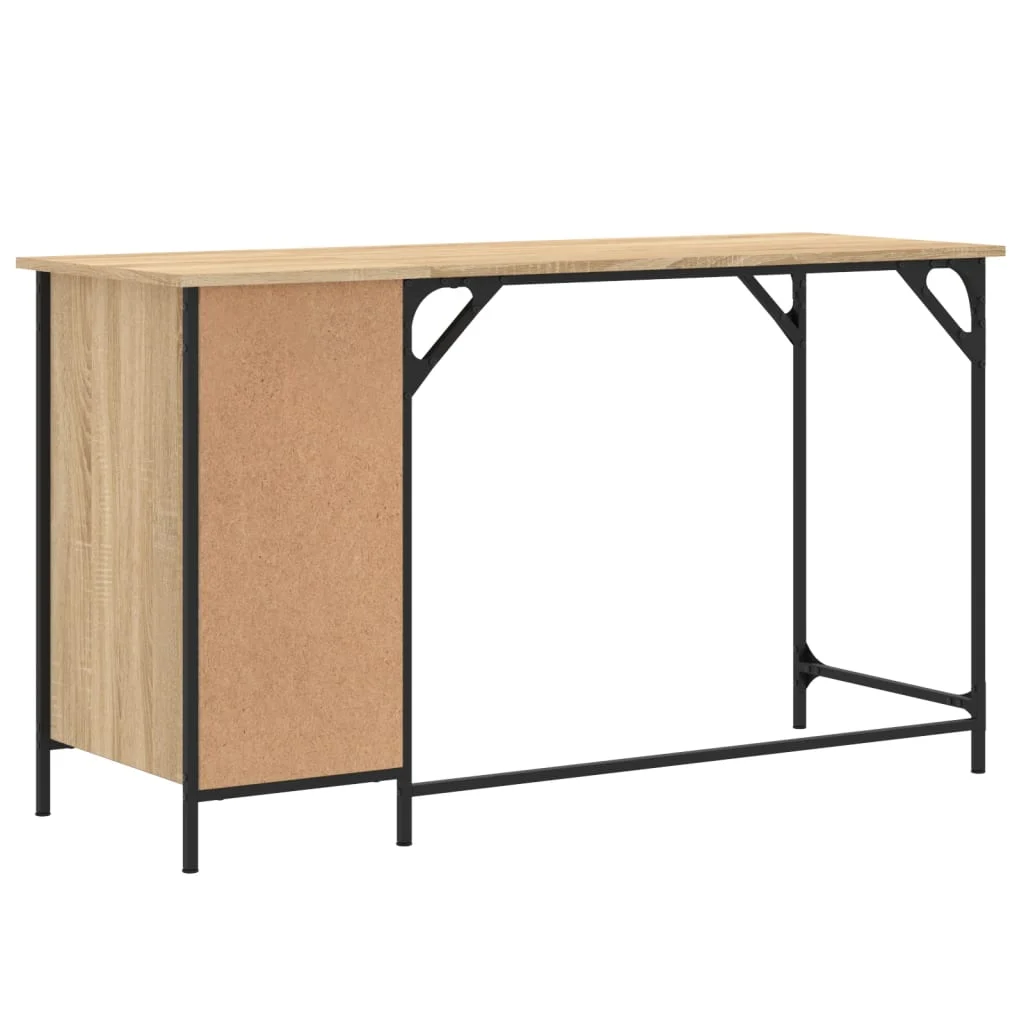 Bureau d'ordinateur 131 x 48 x 75 cm chêne sonoma bois d'ingénierie – vue de dessus